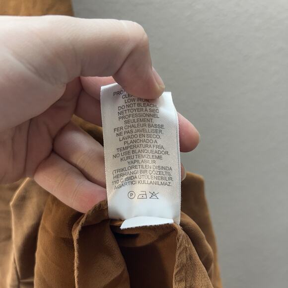 Tibi Designer Skirt 100% Silk Brown Asymmetric Size 00 XS Festival Indie Fairy - Picture 6 of 10